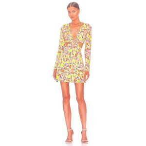 AFRM Swinton Mini Dress in Spring Lime Ditsy NWT! size Small